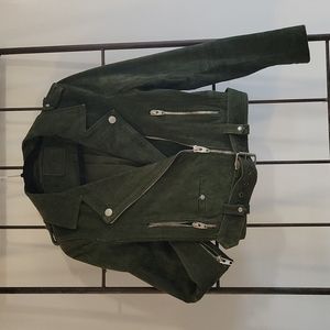 Blank NYC Olive green shade spring motorcycle jacket